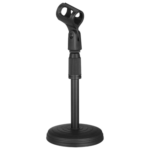 Totority Support de microphone de bureau – Support de micro noir réglable avec base robuste pour l'enregistrement en streaming et les événements en direct