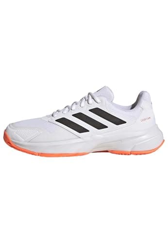 adidas CourtJam Control 3 Tennis pour homme, Blanc/Noir/Orange Lucide, 9
