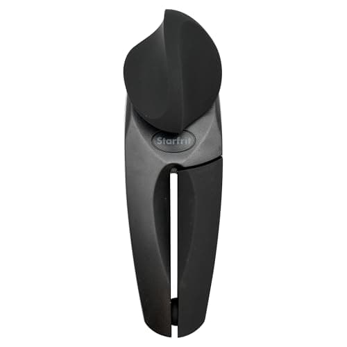 Starfrit MightiCan Ouvre-boîte – Sûr – Maintient le couvercle et ne laisse aucun bord tranchant sur le couvercle – Garantie 3 ans – Prise confortable – Bouton antidérapant robuste – Noir
