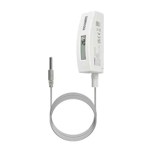 Thermomètre de piscine numérique ECOWITT WN34BL avec écran LCD, capteur de température d'eau étanche, facile à monter, capteur de câble de 10 pieds pour piscine,...