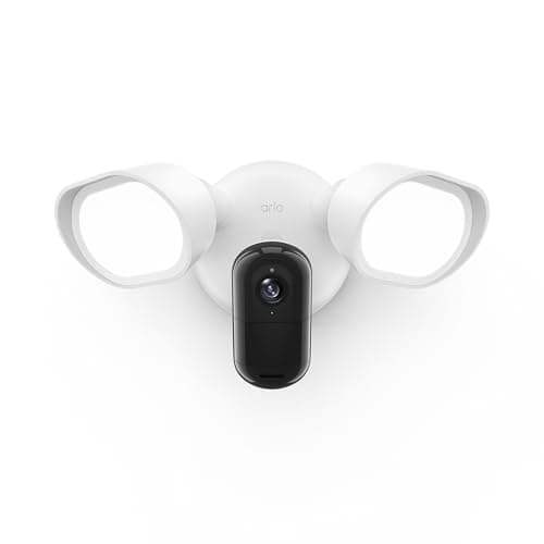 Arlo Wired Floodlight Camera, Home Security Camera with 2K Video and HDR, 2000 Lumens, Integrated Siren, Weather-Resistant, Color Night Vision,...