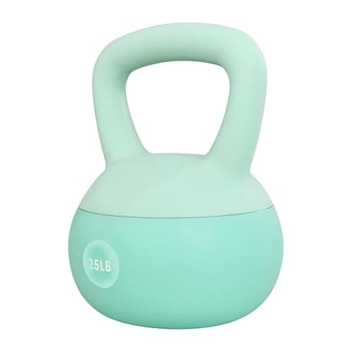 Fitvids Kettlebells souples – Poids remplis de sable de mer et de fer pour femmes et hommes – Kettlebells en vinyle souple à code couleur, plusieurs tailles