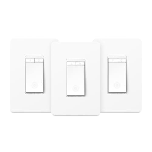 Kasa Smart Single Pole Dimmer Switch by TP-Link (HS220P3)- 2.4GHz Wi-Fi Connection Required, Dimmer Light Switch for LED Lights, Works with Alexa...