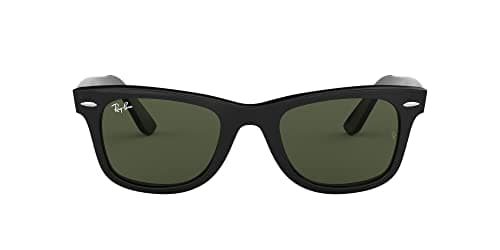 Ray-Ban Men-Women Wayfarer Sunglasses Black Frame Green Lens Medium