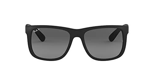 Ray-Ban Mens Square Sunglasses Black Frame Grey Lens Small