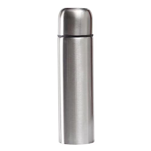 Stainless Steel Thermal Bottle for Hot and Cold Drinks Travel Coffee Mug with Cup Water Flask Vacuum Insulated Tumbler 17 oz/500ml (Silver)