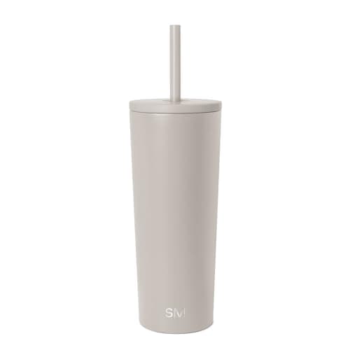 Gobelet isolé moderne simple avec paille et couvercle | Tasse à café glacée, bouteille d'eau réutilisable en acier inoxydable, tasse de voyage | Cadeaux pour femmes et hommes |...