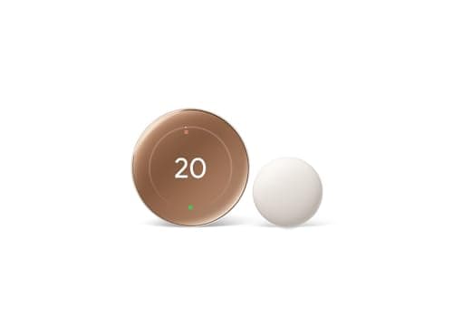 Google Nest Learning Thermostat (4e génération) avec capteur de température Nest (2e génération) - Thermostat intelligent à économie d'énergie avec Adaptive Eco - Fonctionne avec...