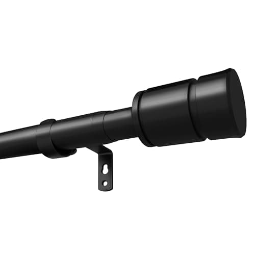 ENJOYBASICS Tringles à rideaux noir mat pour fenêtres de 66 à 120 pouces, tringle à rideau réglable de 1 pouce de diamètre, tringle à rideau extra longue avec supports,...