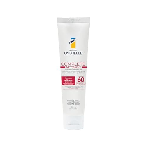 Garnier Ombrelle Complete Dry Touch Lotion écran solaire, SPF 60, Visage et corps, Peau sensible, Résistant à l'eau, Non collant, Non gras Hypoallergénique,...