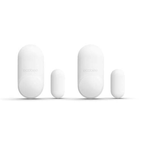 ecobee Smart Sensor for Doors & Windows 2 Pack - Wifi Contact Sensor for Home Security, Energy Savings - Compatible with ecobee Smart Thermostats -...