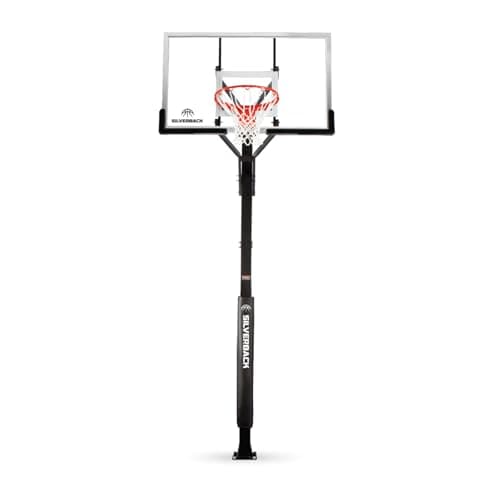Silverback B5402W 60-Inch SB-60 In-Ground Basketball System with Aluminum Framed Tempered Glass Backboard