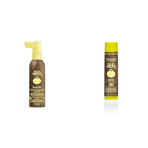 Sun Bum Original SPF 30 Crème solaire pour le cuir chevelu et les cheveux I Baume à lèvres végétalien et respectueux des récifs, citron vert, Spf 30, citron vert, 4,25 g