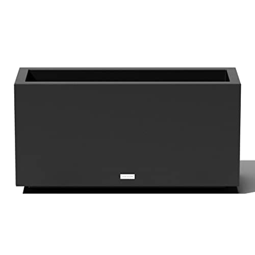 Veradek Block Series Long Box Planter - Large Rectangular Planter for Indoor or Outdoor Patio/Porch | Durable All-Weather Use with Drainage Holes |...