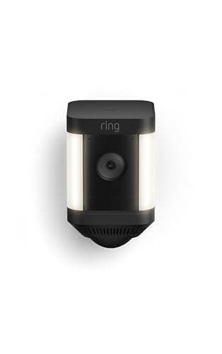 Ring Spotlight Cam Plus, Batterie | Conversation bidirectionnelle, vision nocturne couleur et sirène de sécurité (version 2022) - Noir