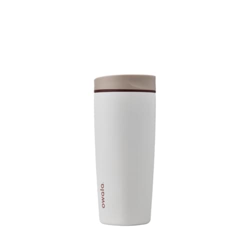 Owala SmoothSip Slider Insulated Stainless Steel Coffee Tumbler, Reusable Iced Coffee Cup, Hot Coffee Travel Mug, BPA Free 20 oz, Vanilla Bean