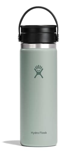 Hydro Flask Bouillotte à large ouverture en acier inoxydable de 20 oz avec couvercle flexible, vert agave