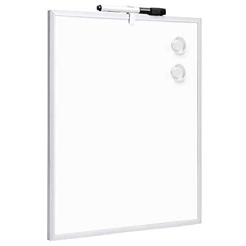 Amazon Basics Small Dry Erase Whiteboard, Magnetic Whiteboard with Marker and Magnets, 27.94 cm x 35.56 cm, Aluminum Frame
