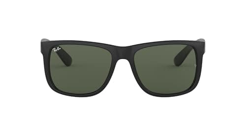 Ray-Ban unisex adult Rb4165 Justin Sunglasses, Black/Green, 55 mm US