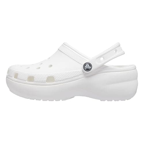 Crocs Sabots à plateforme classiques pour femmes, chaussures à plateforme, blanc, 6 femmes