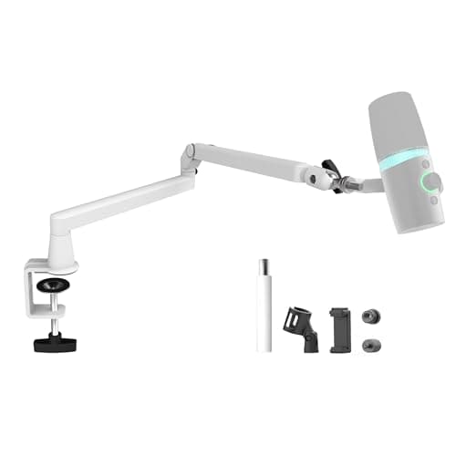 Microphone Boom Arm, Low Profile Mic Arm Professional Adjustable Solid Desk Mount Clamp,Cable Management Microphone Arm Stand for Podcast Streaming...