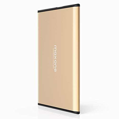 Disque dur externe portable 500 Go – Maxone Ultra fin 2,5" disque dur externe USB 3.0 compatible avec PC, ordinateur de bureau, ordinateur portable, doré