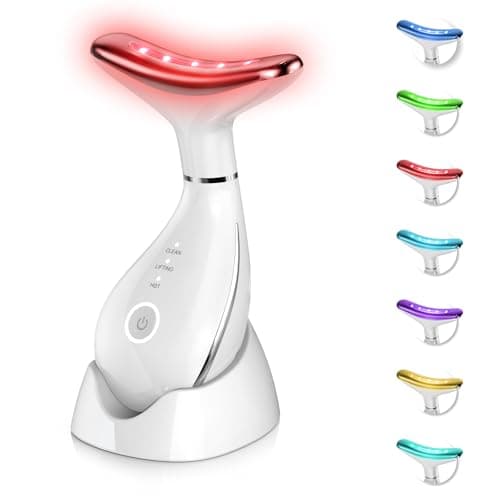 Appareil de thérapie par la lumière rouge, masseur 7 en 1 pour le cou et le visage, masseur facial portable, dispositif de raffermissement de la peau Renewalift à usage domestique