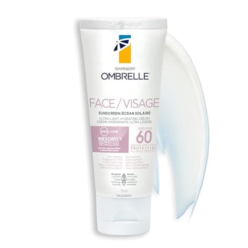 Garnier Ombrelle Lotion Solaire Visage Ultra Légère SPF 60, Large Spectre UVA/UVB Très Haute Protection, Pour Peaux Sensibles, Format Voyage,...