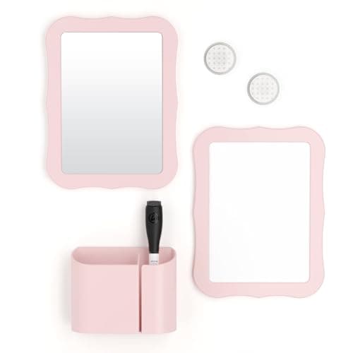 U Brands Locker Accessories Kit, Back to School Essentials, Blush, 6-Piece, Includes Whiteboard, Mirror, and Organizing 