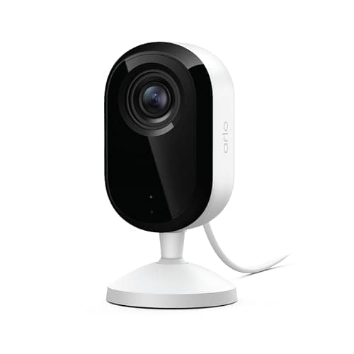 Arlo Essential Indoor Security Camera 2K (3rd Gen, 2025 Release) - Wired Plug-in Power, Person Recognition, Animal Detection, 1-Month Trial of...