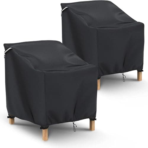 Gasadar Lot de 2 housses de chaise de patio, très résistantes, imperméables, résistantes aux UV, anti-décoloration, pour chaises de meubles d'extérieur, 33" l x 34" P x 31,1" H