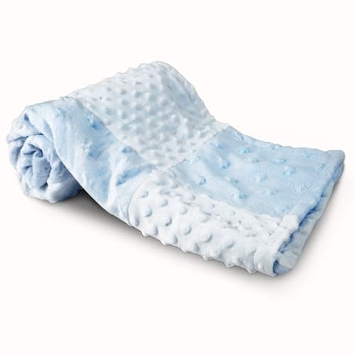Couverture bébé Bemaystar – Couverture de réception bleu et blanc 75x100 cm pour chambre de nouveau-né – Doux Swaddle Doudou Bebe Couverture pour tout-petits pour garderie,...