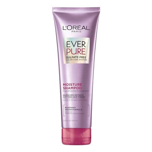 L'Oréal Paris Shampoing hydratant sans sulfate pour cheveux secs et colorés hydratants, au romarin, 250 ml