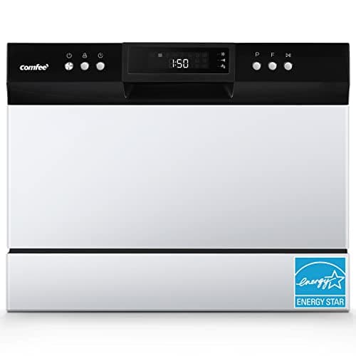 COMFEE’ Countertop Dishwasher, Energy Star Portable Dishwasher, 6 Place Settings, Mini Dishwasher with 8 Washing Programs, Speed, Baby-Care, ECO&...