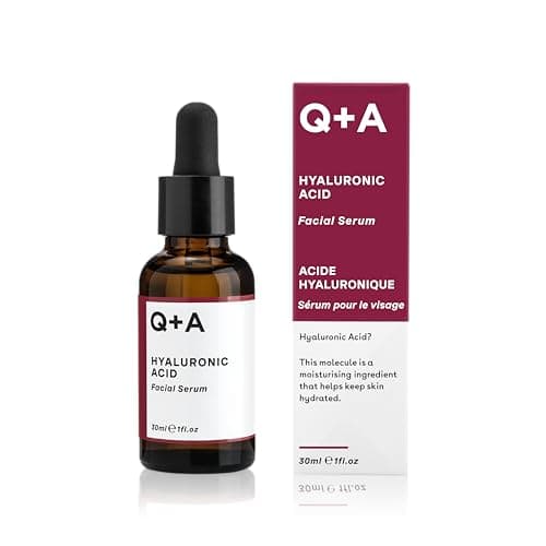 Q+A Hyaluronic Acid Facial Serum 1fl oz, Hydrating & Moisturizing Skincare, Ethically Made in the UK Deep Hydrating Facial Serum with Biosaccharide...