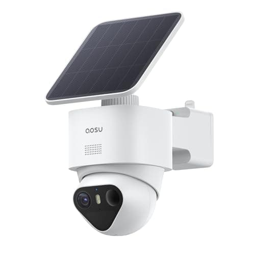 Caméras de sécurité aosu T2 Ultra 4K sans fil pour l'extérieur, vision nocturne TrueColor, triple détection AI, suivi automatique à 360°, caméra WiFi à énergie solaire pour...