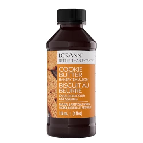 LorAnn Cookie Butter Bakery Emulsion, 4 oz - Intense Cookie Flavor Extract for Baking, Cookies, Frosting, Ice Cream, Smoothies and Beverage -...