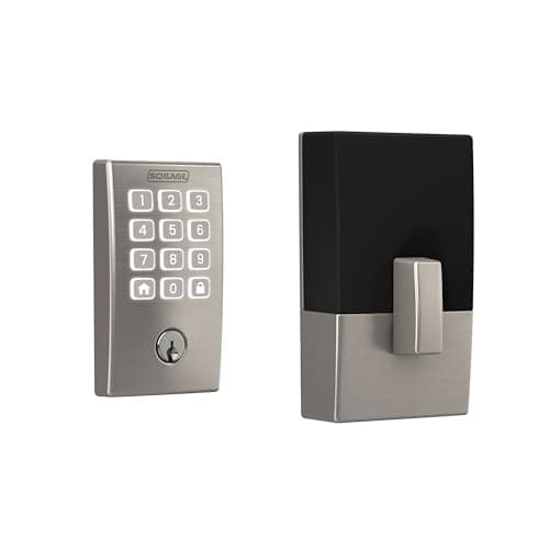 Schlage Arrive Smart Wi‑Fi Deadbolt Lock with Keypad, Keyless Entry Front Door Lock, App Control, Alexa and Google Home Compatible, Satin Nickel,...