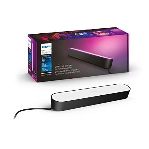 Kit de base de barre lumineuse Philips Hue Smart Play, noir - Lumière LED à changement de couleur blanche et couleur d'ambiance - 1 paquet - Nécessite un pont - Contrôle avec application -...