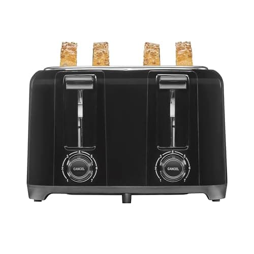 Proctor Silex 4 Slice Toaster with Extra Wide Slots for Bagels, Cool-Touch Walls, Shade Selector With 7 Browning Levels, Toast Boost, Auto Shut-off...