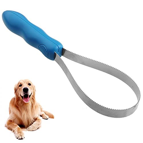 Lame de toilettage double face pour chiens – Brosse anti-chute avec lames en acier inoxydable pour poils courts et longs