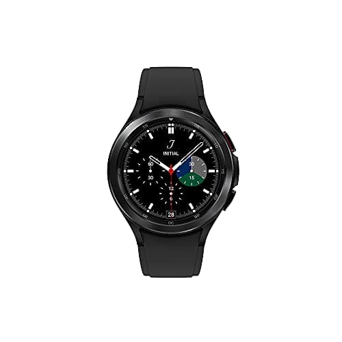 Samsung Galaxy Watch4 Classic 46 mm en acier inoxydable noir - Google Wear OS, écran rond de 1,36", lunette rotative, moniteur HR, VO2 Max, Fitness...