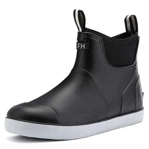 Homtechly Bottes de pluie pour hommes Bottes de pont imperméables Bottes en caoutchouc antidérapantes Bottines mi-mollet Chaussures de travail en plein air durables Bottes de jardin à enfiler...