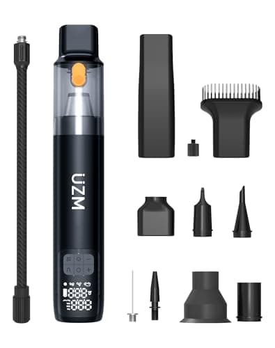 Aspirateur de voiture et gonfleur de pneus UZM 3-en-1, aspirateur de voiture portable sans fil, gonflage rapide 2X, 150 PSI, aspiration 12000 Pa...