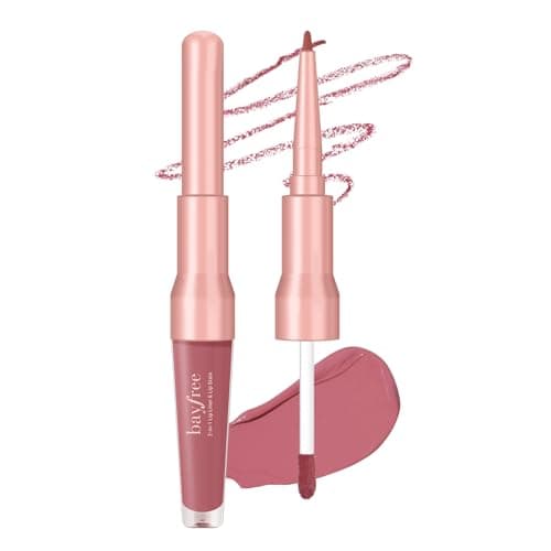 bayfree 2-IN-1 Lip Liner and Lip Stain, High Pigmented Long Lasting Velvet Lip Tint, Well-Defined Lipliner, Weightless Waterproof Not Animal...