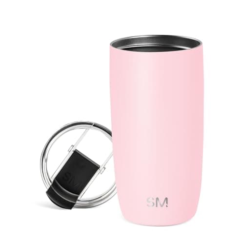 Gobelet de tasse à café de voyage moderne simple avec couvercle rabattable | Tasse à café glacée isolée en acier inoxydable | Cadeaux pour femmes et hommes | Collection Voyageur |...