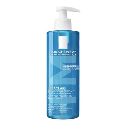 Gel nettoyant visage La Roche-Posay, Gel moussant purifiant doux Effaclar pour peaux grasses et sensibles à tendance acnéique. Sans alcool, sans savon,...