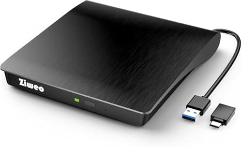 Lecteur de CD DVD externe, graveur de CD portable USB 3.0 Type-C, lecteur de CD +/-RW, lecteur de DVD pour graveur de ROM, compatible avec ordinateur portable, ordinateur de bureau...
