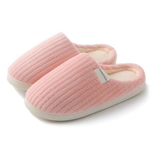 HUXMEYSON Pantoufles pour femme - Pantoufles pelucheuses - Pantoufles confortables pour femme - Pantoufles d'intérieur et d'extérieur moelleuses avec semelle antidérapante