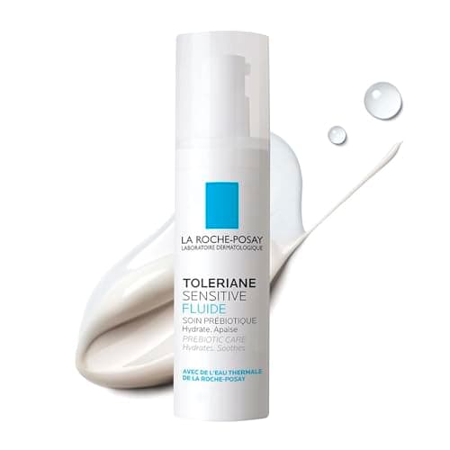 La Roche Posay Toleriane Sensitive Fluide Crème Visage, Hydratant Quotidien Visage Peaux Sensibles, Apaise & Hydrate 48H, Gel-Crème Sans Huile...